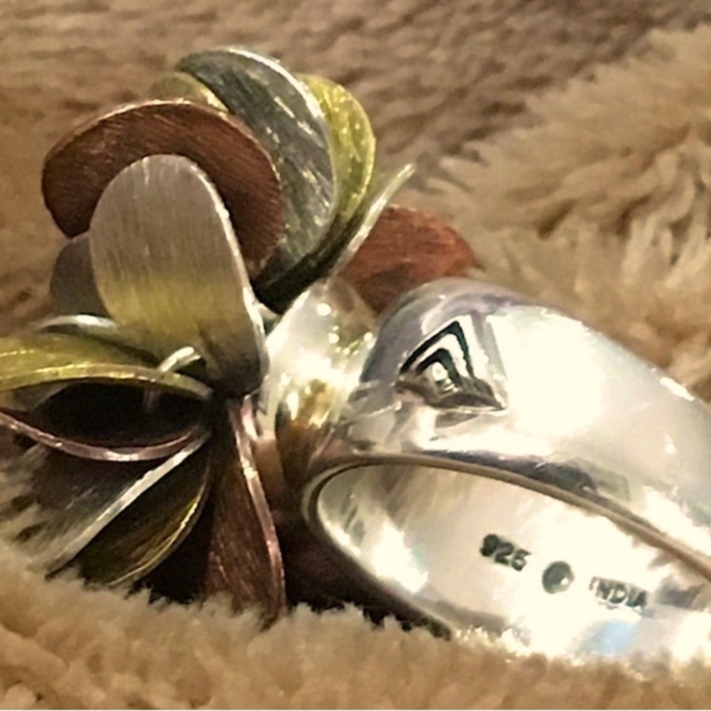 SILPADA Tricolor R1978 ChaCha Sterling Silver Copper Brass Ring💛🤎EUC
